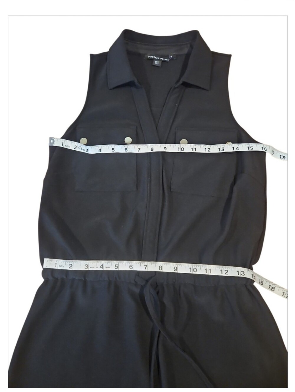 Boston Proper Beyond Travel Chic Drawstring Utility Dress Black S - Picture 6 of 10